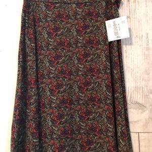 LuLaRoe XL Multicolored Azure Skirt NWT